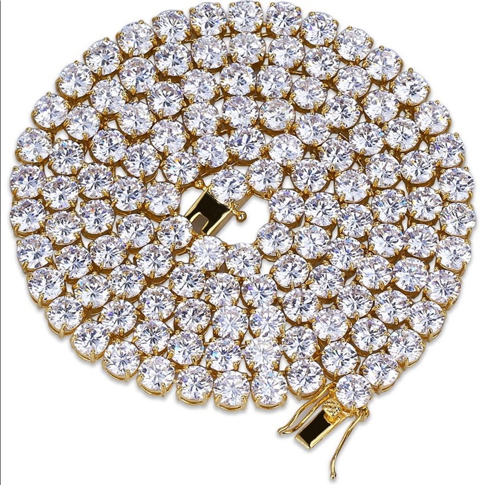18K Gold & 925 Sterling Silver Iced Tennis Chains